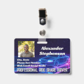 Foto Car Driving Lyft Uber Driver Rideshare ID Ausweis (Vorderseite mit Clip)