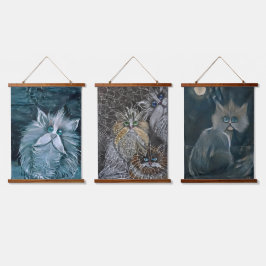 Foto Cat Collection Wandteppich Mit Holzrahmen