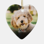 Foto Cat Dog Elegantes Herz Keramik Ornament (Rechts)