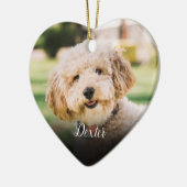 Foto Cat Dog Elegantes Herz Keramik Ornament (Links)