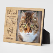 Foto Cat Pet Memorial Personalisiert rustikal Fotoplatte (Seite)