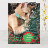 Foto Cat Text Anpassen Weihnachtskarte Karte (Gelbe Blume)