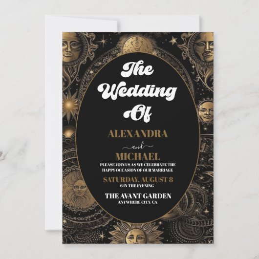 Foto Celestial Black Einladung (Vorderseite)