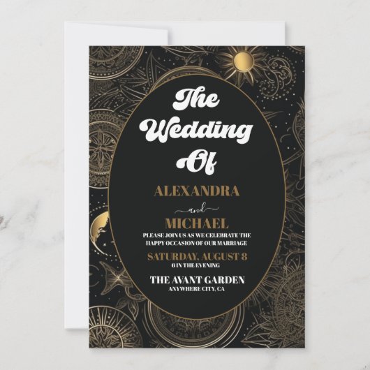 Foto Celestial Black Einladung (Vorderseite)