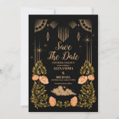 Foto Celestial Midnight Black Stars Hochzeit Save The Date (Vorderseite)
