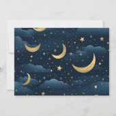 Foto Celestial Midnight Blue Stars Moon Wedding Save The Date (Rückseite)