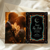Foto Celestial Mystical Moon Starry Night Wedding Save The Date