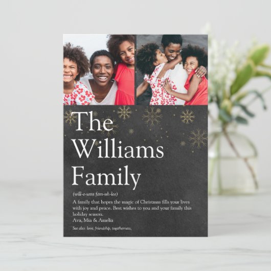 Foto Chalkboard Family Definition Weihnachten (Stehend Vorderseite)