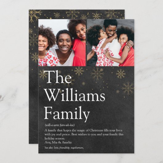 Foto Chalkboard Family Definition Weihnachten (Vorne/Hinten)