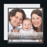 Foto-Chalkboard für Happy Holidays Family<br><div class="desc">Ihr Lieblings-Foto hebt diese quadratische Urlaubskarte hervor.</div>
