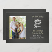 Foto Chalkboard haben wir verschoben Einladung (Vorne/Hinten)