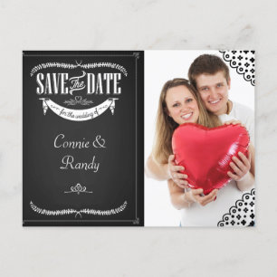 Foto Chalkboard Save the Date Postkarte