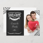 Foto Chalkboard Save the Date Postkarte (Vorne/Hinten)