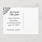 Foto Chalkboard Save the Date Postkarte (Rückseite)