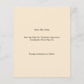 Foto Champagner Budget Absolventen Save the Date Flyer (Hinten)