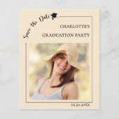 Foto Champagner Budget Absolventen Save the Date Flyer (Vorne)