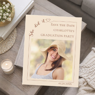 Foto Champagner Graduierung Save the Date Flyer