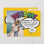 Foto Change of Date Fun Modernes Comic Postkarte (Vorne/Hinten)