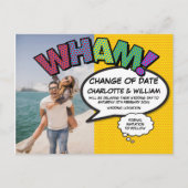 Foto Change of Date Fun Modernes Comic Postkarte (Vorderseite)