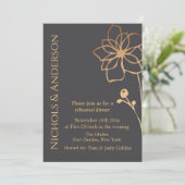 Foto Charcoal & Gold QR Code Hochzeitsstimmung Pro Einladung (Stehend Vorderseite)