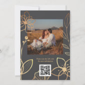 Foto Charcoal & Gold QR Code Hochzeitsstimmung Pro Einladung (Rückseite)