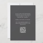 Foto Charcoal Graue Script QR Code Save The Date (Rückseite)