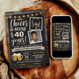 Foto Cheers and Bers 40. Geburtstagseinladung Einladung