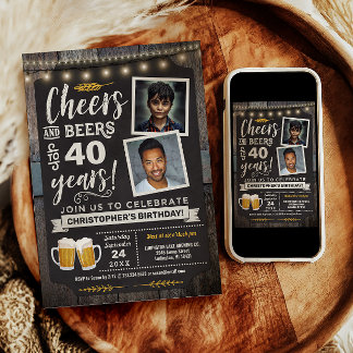 Foto Cheers and Bers 40. Geburtstagseinladung Einladung