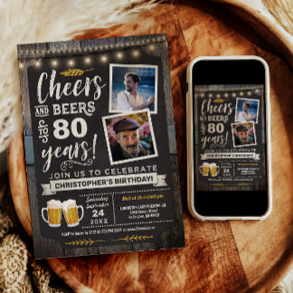 Foto Cheers and Bers 80. Geburtstag Einladung