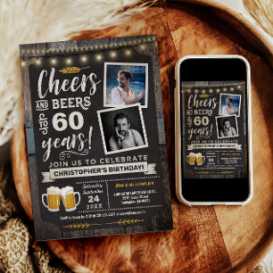 Foto Cheers and Biere 60. Geburtstagsfeier Einladung