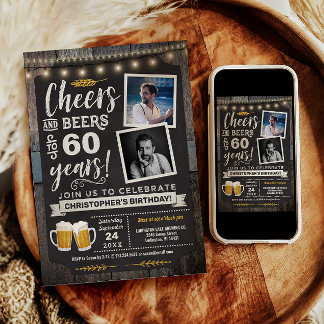 Foto Cheers and Biere 60. Geburtstagsfeier Einladung
