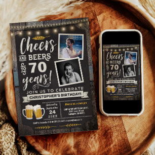 Foto Cheers and Biere 70. Geburtstagsfeier Einladung