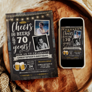 Foto Cheers and Biere 70. Geburtstagsfeier Einladung