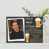 Foto Cheers und Biere Einladung Erwachsene Geburts (Stehend Vorderseite)