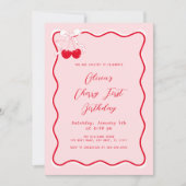 Foto Cherry Birthday Party Einladung (Vorderseite)