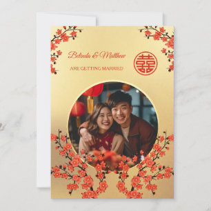 Foto Cherry Blossom Chinesische Hochzeit Einladung
