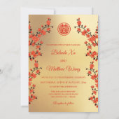 Foto Cherry Blossom Chinesische Hochzeit Einladung (Rückseite)