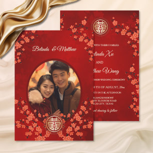 Foto Cherry Blossom Chinesische Hochzeit Einladung