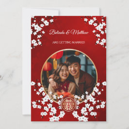 Foto Cherry Blossom Chinesische Hochzeit Einladung