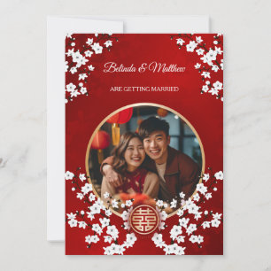 Foto Cherry Blossom Chinesische Hochzeit Einladung