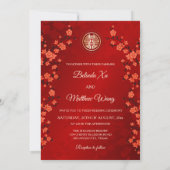 Foto Cherry Blossom Chinesische Hochzeit Einladung (Rückseite)