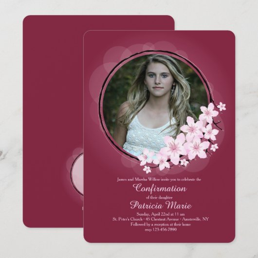 Foto Cherry Blossom Einladung (Vorne/Hinten)