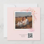 Foto Cherry Blossom QR Code Hochzeit Einladung (Rückseite)
