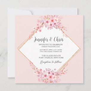 Foto Cherry Blossom QR Code Hochzeit Einladung