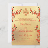 Foto Cherry Blossom tibetische Hochzeit Einladung (Rückseite)