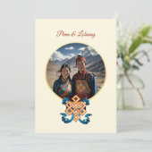 Foto Cherry Blossom tibetische Hochzeit Einladung (Stehend Vorderseite)