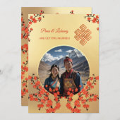 Foto Cherry Blossom tibetische Hochzeit Einladung (Vorne/Hinten)