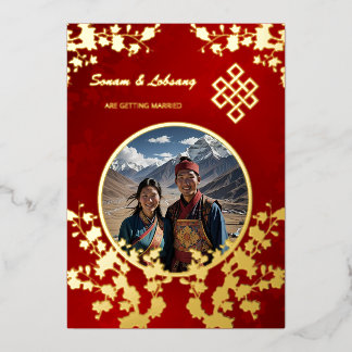 Foto Cherry Blossom tibetische Hochzeit Folieneinladung