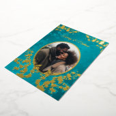 Foto Cherry Blossom Wedding Türkis Folieneinladung (Gedreht)