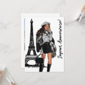 Foto Chic Eiffel Tower, Trendy Paris Geburtstag Karte (Vorderseite/Rückseite Beispiel)